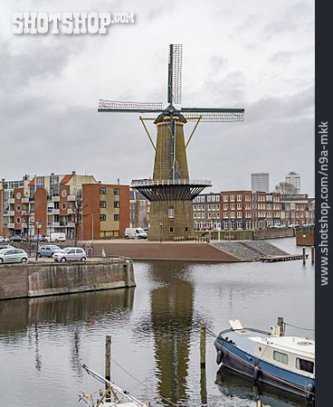 
                Alter Hafen, Hafen, Windmühle, Hafenstadt, Niederlande, Delfshaven                   