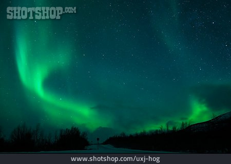 
                Sternenhimmel, Polarlicht, Aurora Borealis                   