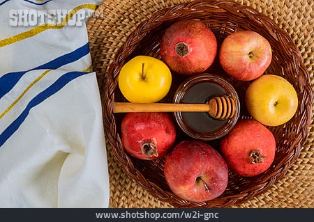 
                Apfel, Honig, Granatapfel, Judentum                   