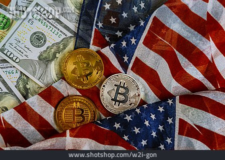 
                Währung, Dollarschein, Bitcoin                   