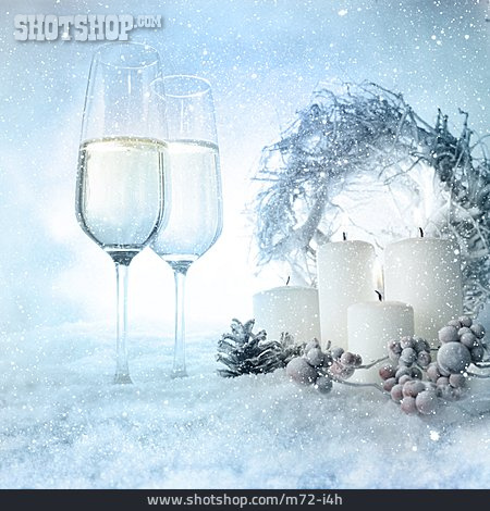 
                Decoration, Christmas, Champagne Glasses                   
