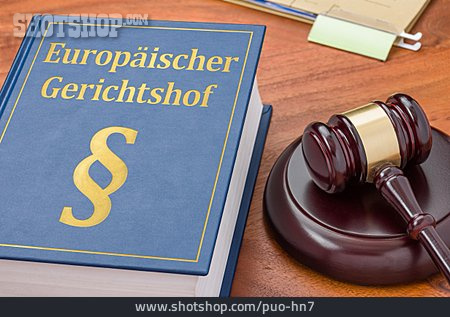 
                Gesetzbuch, Richterhammer, Europäischer Gerichtshof                   