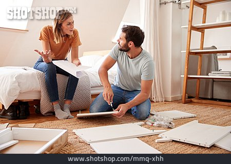 
                Couple, Furniture, Build, Arguing                   