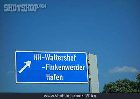 
                Hamburg, Autobahnausfahrt, Finkenwerder                   