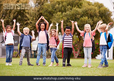 
                Children, Cheering, Arms Up, School Starter                   