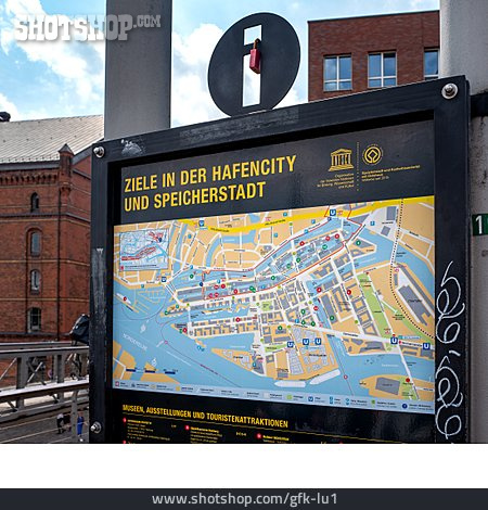 
                Hamburg, Speicherstadt, Hafencity, Informationstafel                   