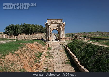 
                Archäologie, Triumphbogen, Leptis Magna                   