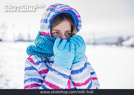 
                Mädchen, Winterbekleidung, Verfroren                   