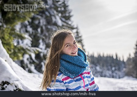 
                Mädchen, Schnee, Porträt                   