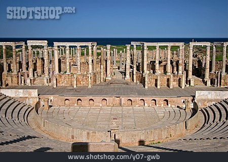 
                Archäologie, Leptis Magna, Amphitheater                   