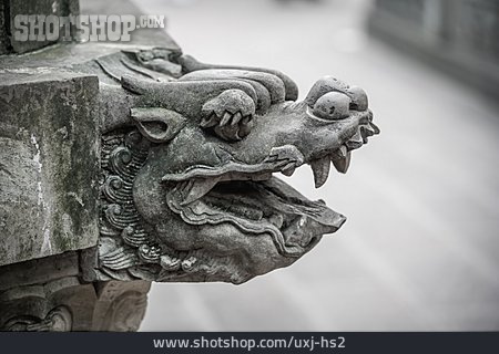 
                Skulptur, Drache, Wenshu-kloster                   