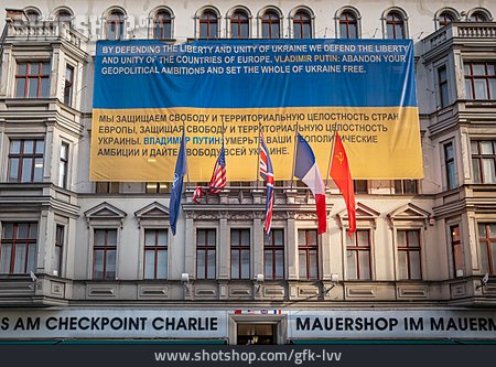 
                Protest, Banner, Checkpoint Charlie                   