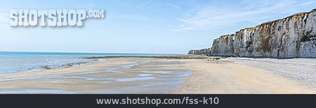 
                Strand, Normandie, Felsenküste                   