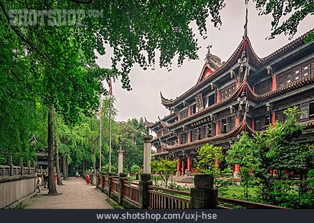 
                Buddhistischer Tempel, Chengdu, Wenshu-kloster                   
