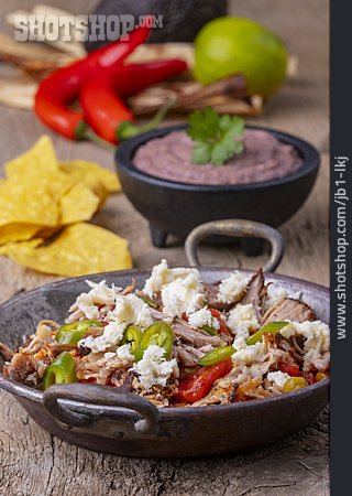 
                Pfannengericht, Mexikanische Küche, Pulled Pork                   