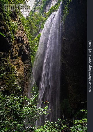 
                Wasserfall, Felsschlucht, Longshuixia                   