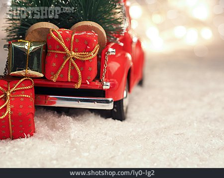 
                Weihnachtsdekoration, Spielzeugauto, Weihnachtsgeschenk                   