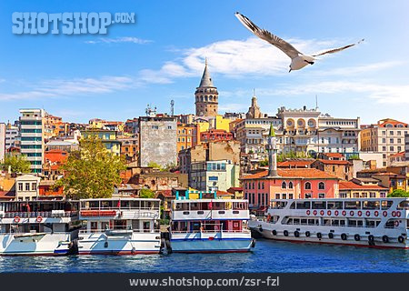 
                Fähre, Bosporus, Galataturm, Beyoglu                   