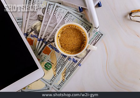
                Espresso, Dollarschein, Tablet-pc                   