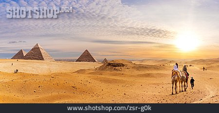 
                ägypten, Gizeh, Cheops-pyramide, Wüstentrip, Kameltour                   