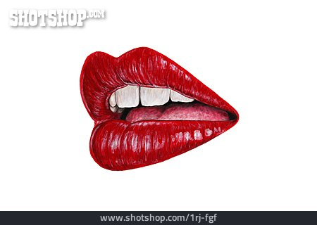 
                Mund, Roter Lippenstift                   