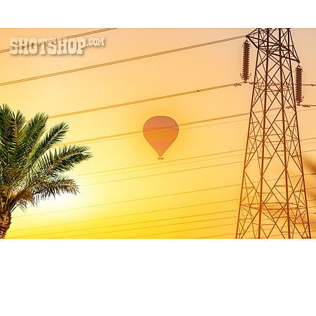 
                Sonnenlicht, Heißluftballon, ägypten                   