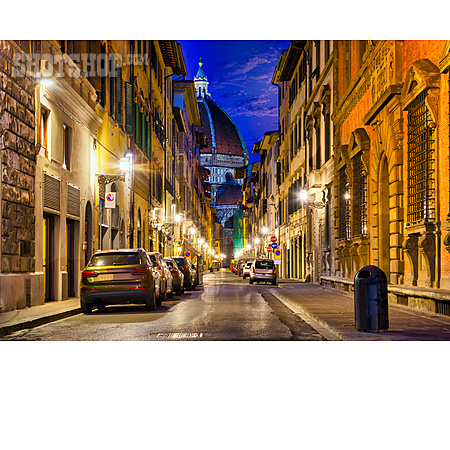 
                Straße, Florenz, Santa Maria Del Fiore                   