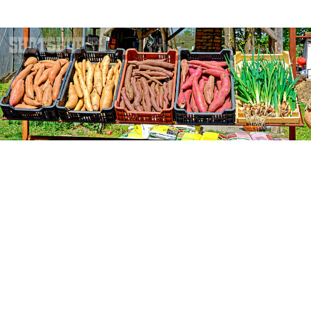 
                Wochenmarkt, Süßkartoffel, Gemüsemarkt, Markstand                   