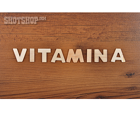 
                Vitamin A, Holzbuchstaben                   