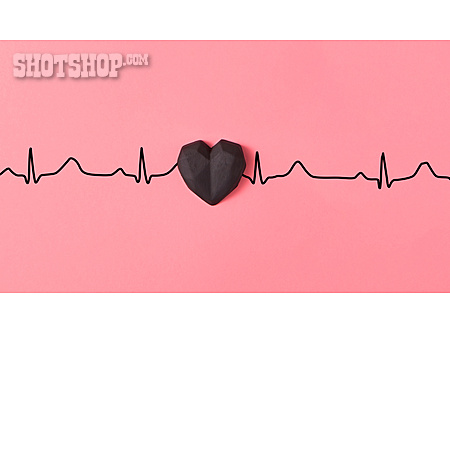 
                Liebe, Elektrokardiogramm, Herzspannungskurve                   