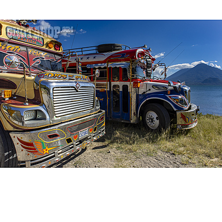 
                Truck, Guatemala, Lago De Atitlán                   