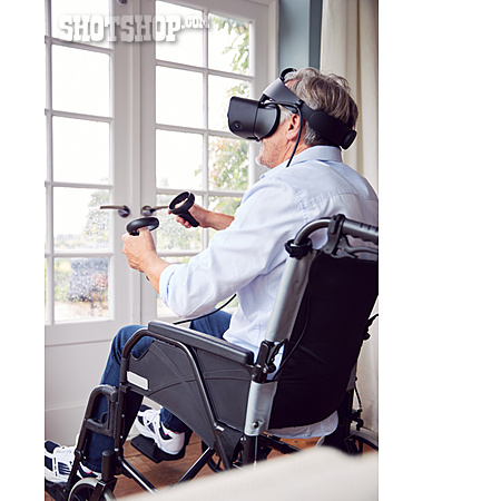 
                Virtuelle Realität, Rollstuhl, Computerspiel, Simulation                   