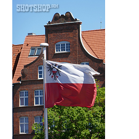 
                Fahne, Stadtwappen, Lübeck                   