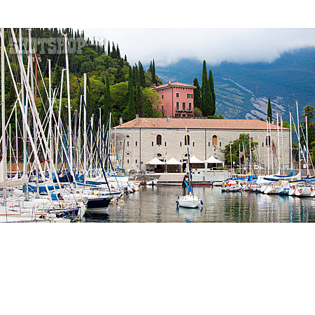 
                Hafen, Segelboot, Riva Del Garda                   