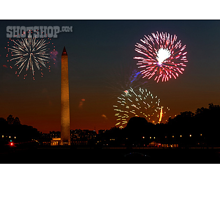 
                Feuerwerk, Washington Monument, Independence Day                   