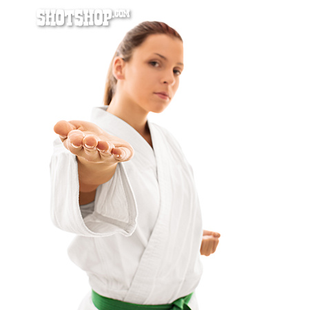 
                Angriff, Karate, Handhaltung                   