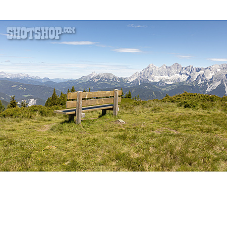 
                Sitzbank, Aussicht, Dachsteingebirge                   