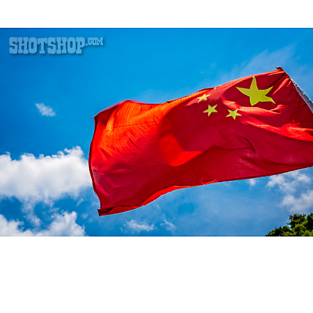 
                Flagge, China, Wehen                   