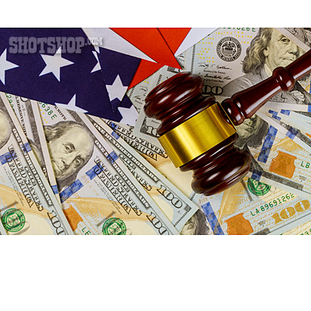 
                Usa, Gesetzgebung, Dollarschein, Richterhammer                   