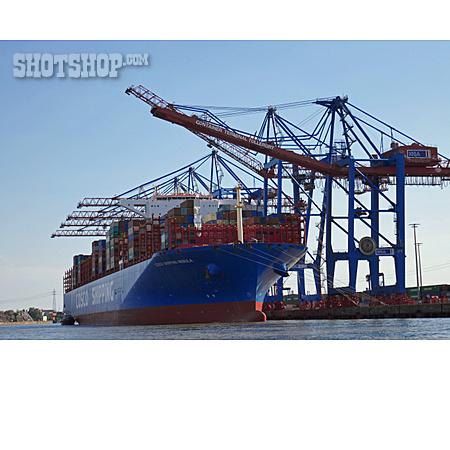 
                Containerschiff, Containerhafen, Containerkran                   