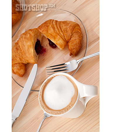 
                Croissant, Frühstück, Cappuccino                   