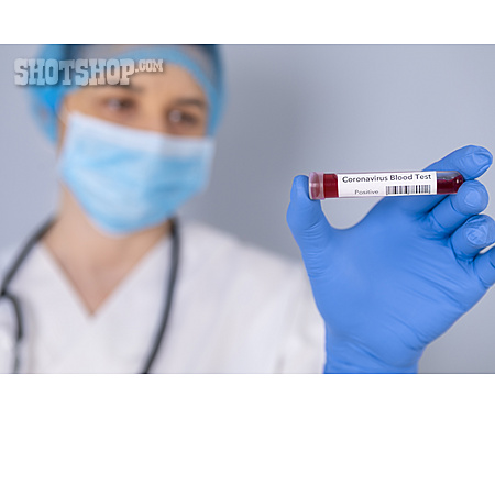 
                Blutprobe, Testergebnis, Coronavirus                   