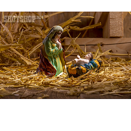 
                Maria, Jesuskind, Krippenfigur, Geburt Christi                   