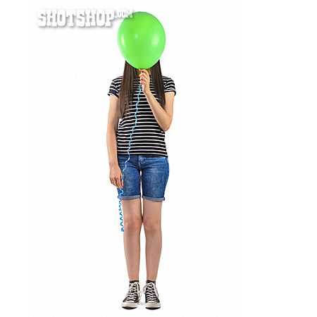 
                Mädchen, Verstecken, Luftballon                   