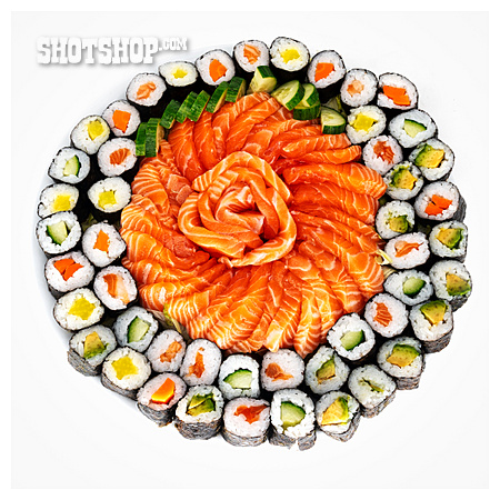 
                Sushi, Lachs, Japanische Küche                   