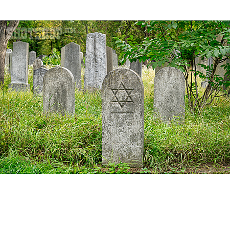 
                Grabstein, Jüdischer Friedhof, Davidstern                   
