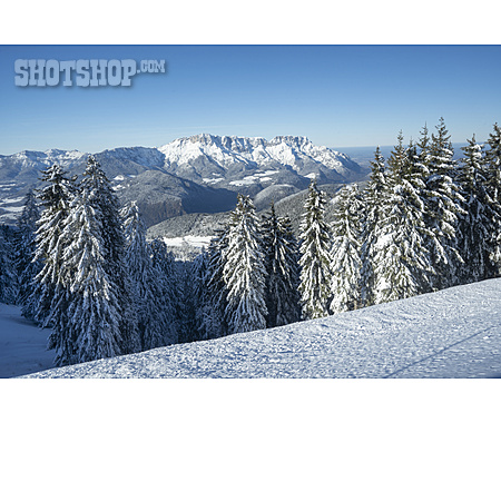 
                Winterlandschaft, Berchtesgadener Alpen, Rossfeld                   
