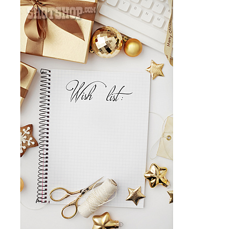 
                Weihnachtseinkauf, Wunschliste, Wish List                   