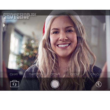 
                Weihnachten, Touchscreen, Selbstportrait, Selfie                   