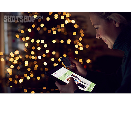 
                Weihnachtseinkauf, Sale, Online-shopping, Tablet-pc                   